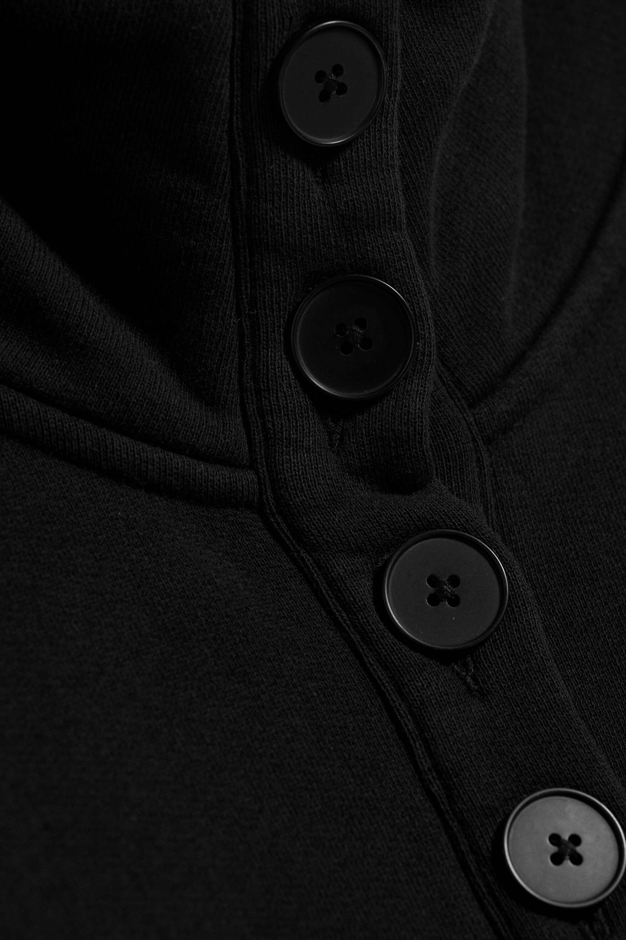 Black - Jersey button up jacket - 5