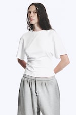 Hvit - DRAPED FITTED T-SHIRT - 1