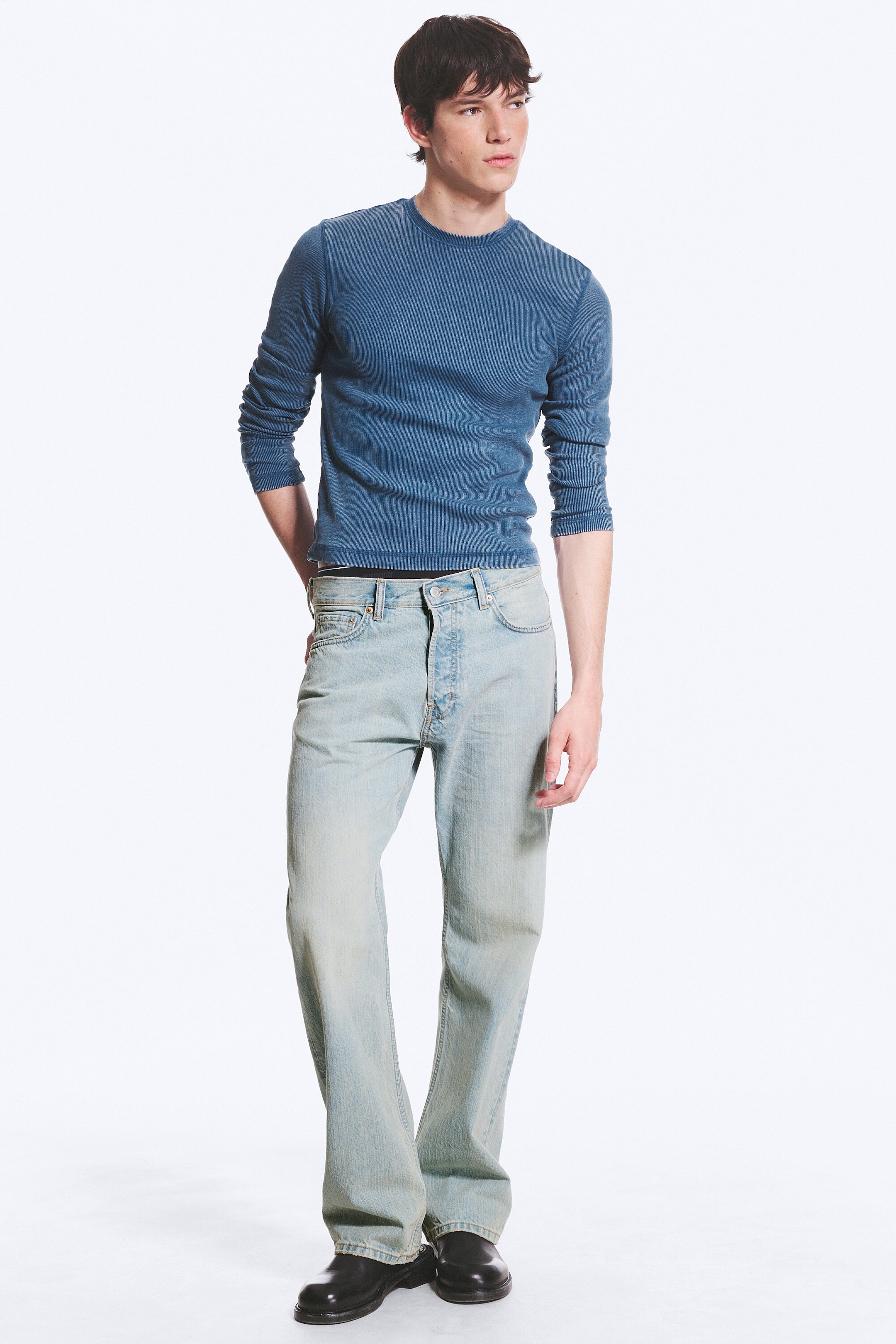 Blaze Blue - Light Blue - SPACE MID RISE RELAXED STRAIGHT JEANS - 1