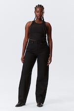 Black Rinse - Black - Halo Curve High Waisted Regular Wide Jeans - 0