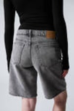 Grey faded - Grijs - Monterey denim short met lage taille - 3