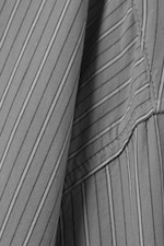 Gris rayé - Mini robe-chemise popeline de coton - 1