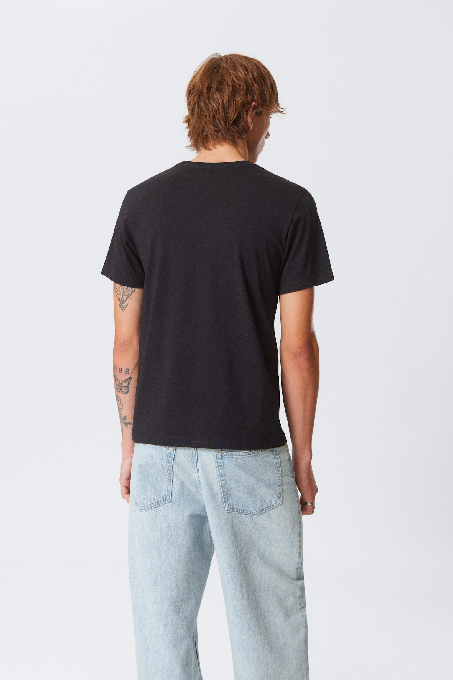 T-shirt semi-léger standard - Noir/Vert pastel/Blanc - 3