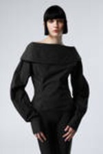 Black - Back-to-front Sculptural Shirt - 0