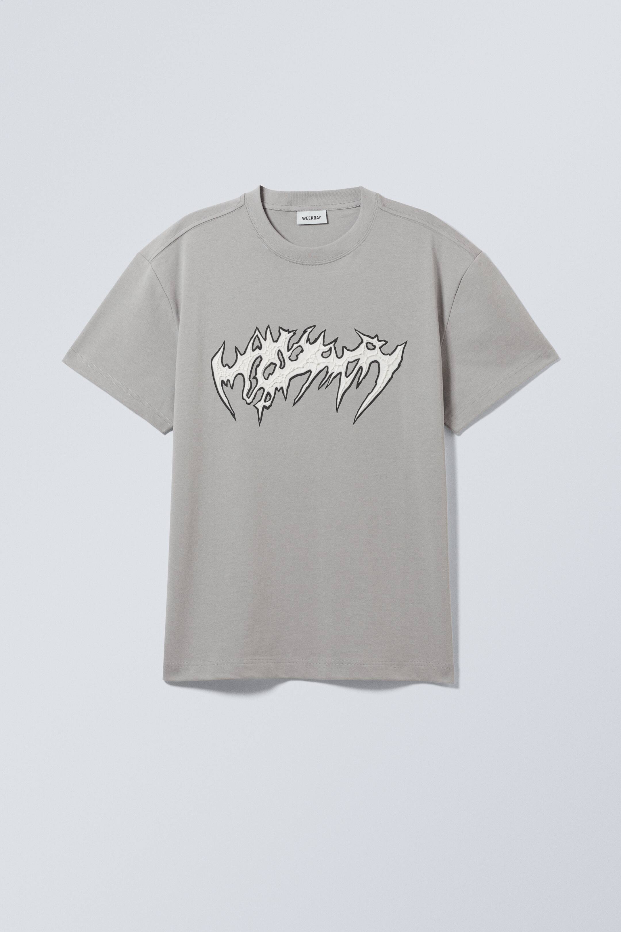 Grotere afbeelding bekijken: Oversized Graphic Printed T-shirt - Spiky metal band - HEREN | H&M NL 1