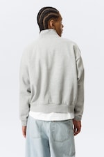 Grey - Loose Half Zip Sweatshirt - 4