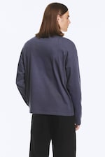Donkerpaars - Ruimvallend boxy T-shirt met lange mouwen - 2