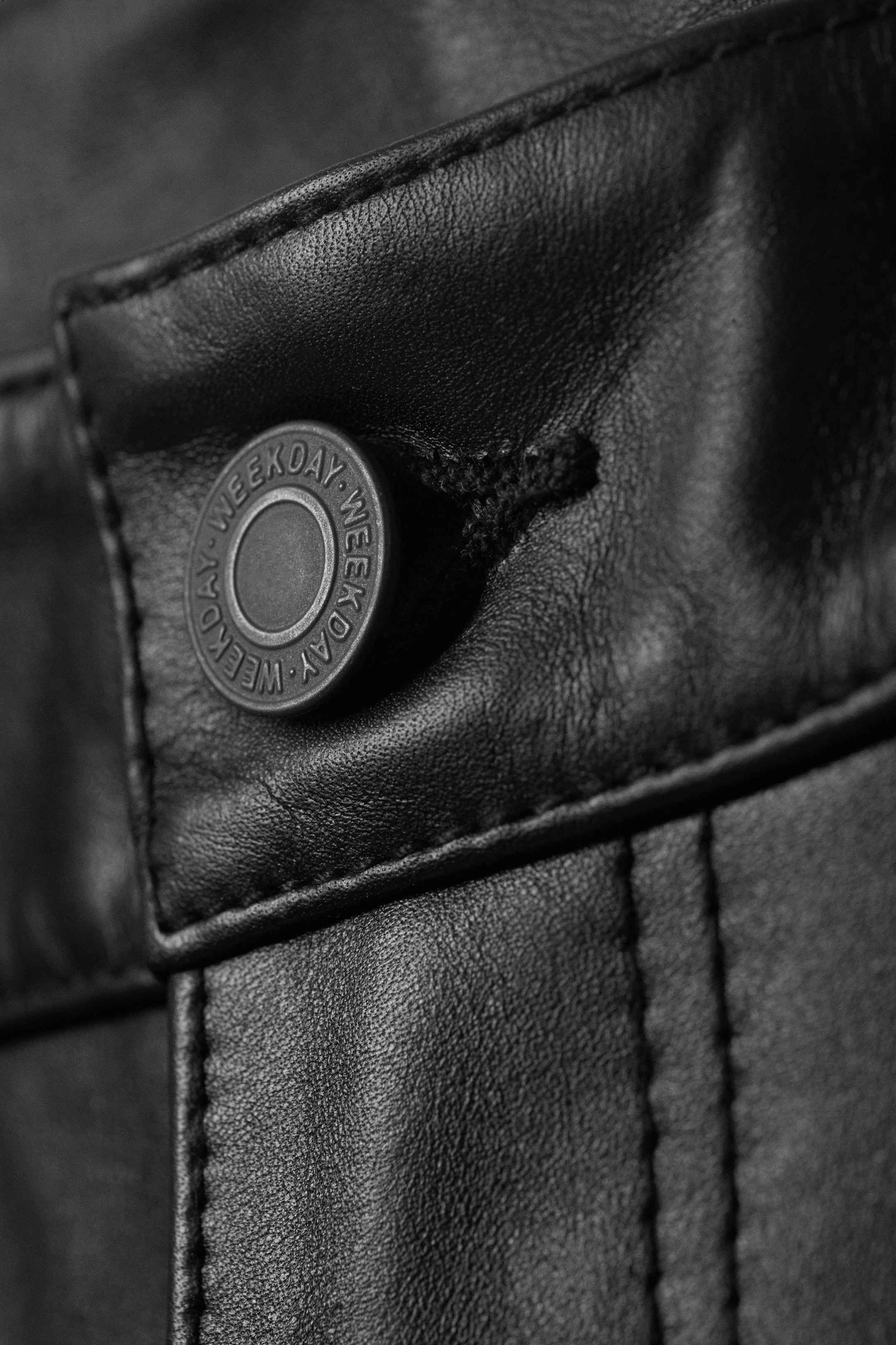 Black - Straight Leg Leather Trousers - 5