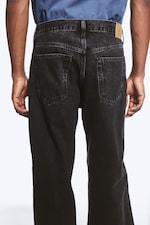 Tuned Black - Black - Galaxy Mid Rise Loose Straight Unisex Jeans - 6