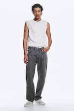 Vulkanblå - Mediumblå - Space Cut Relaxed Straight Leg Jeans - 0