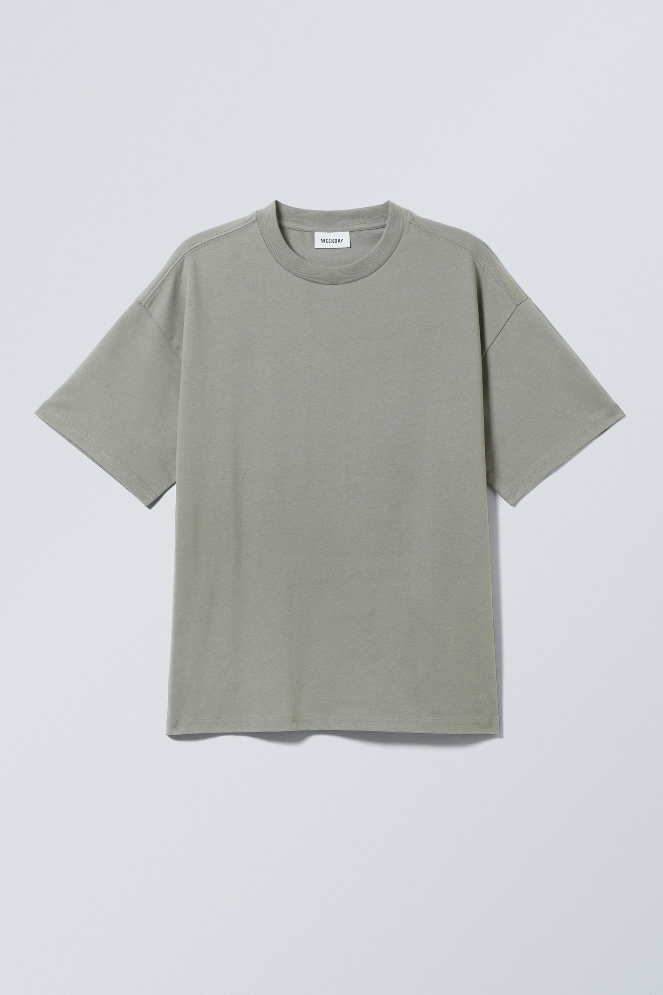 Staubgrau - Kastiges T-Shirt - 0