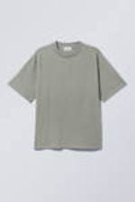 Staubgrau - Kastiges T-Shirt - 0