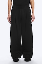 Donkerzwart - Loose Pleated Sweatpants - 1