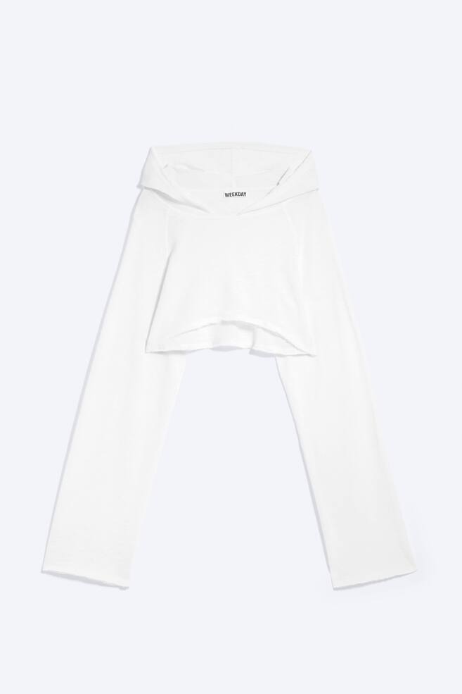 Boléro Court À Capuche - Blanc/Gris foncé - 1