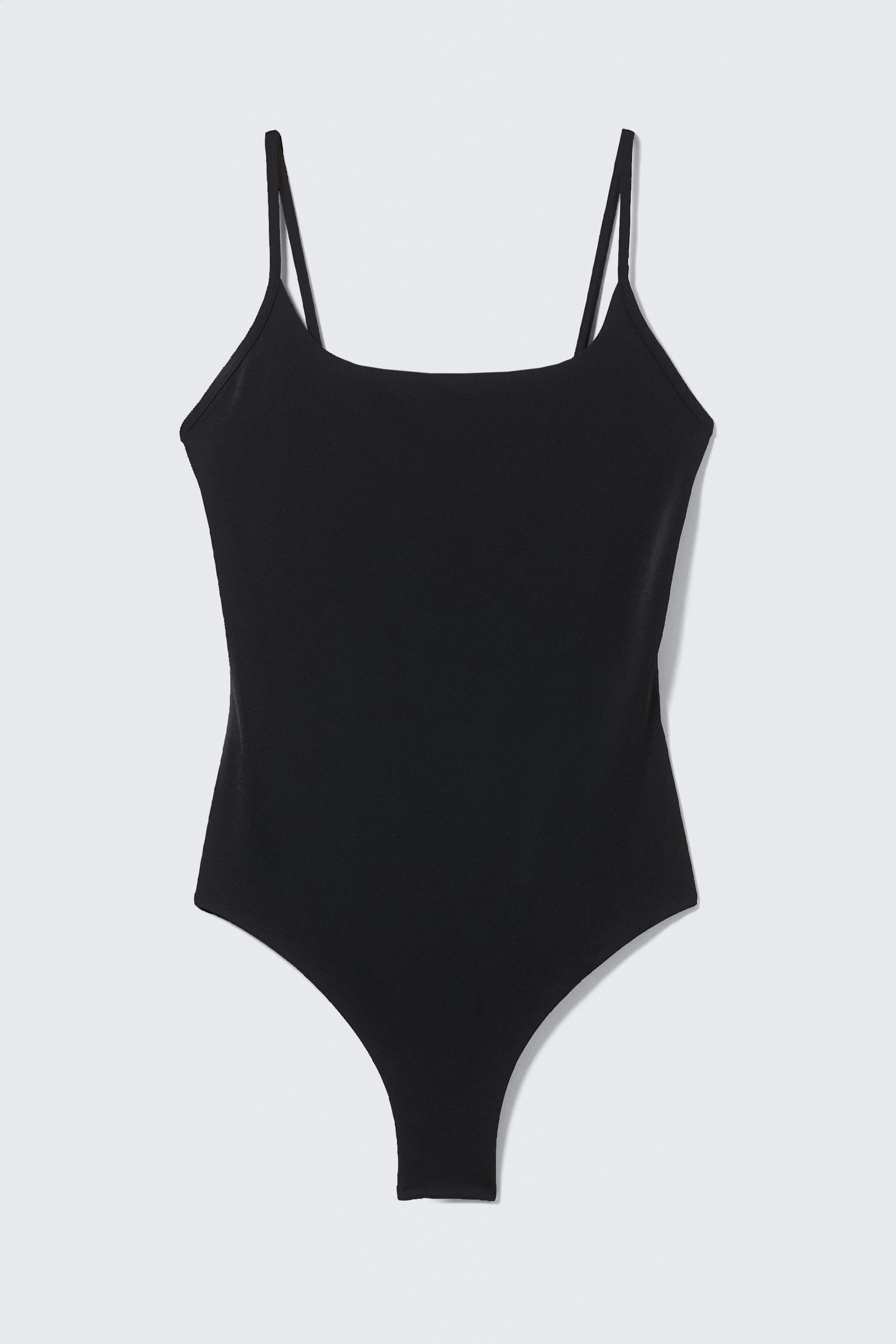 Black - Square-Neck Swimsuit - 3