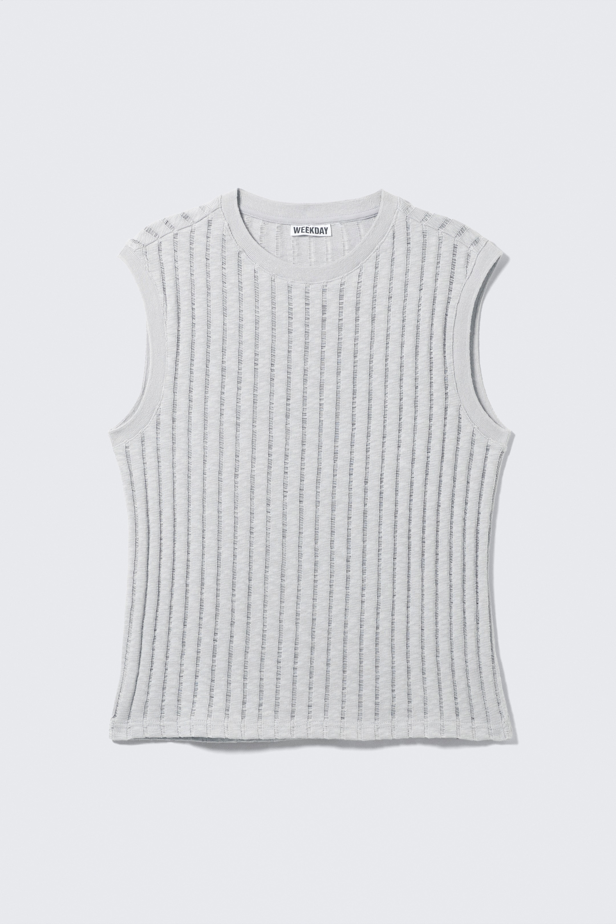 Visualizza immagine più grande: Canotta boxy in cotone strutturato - Grigio chiaro mélange - UOMO | H&M IT 5