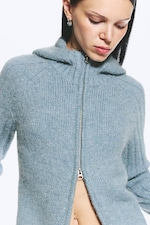 Dusty Blue - Knitted zip hoodie - 2