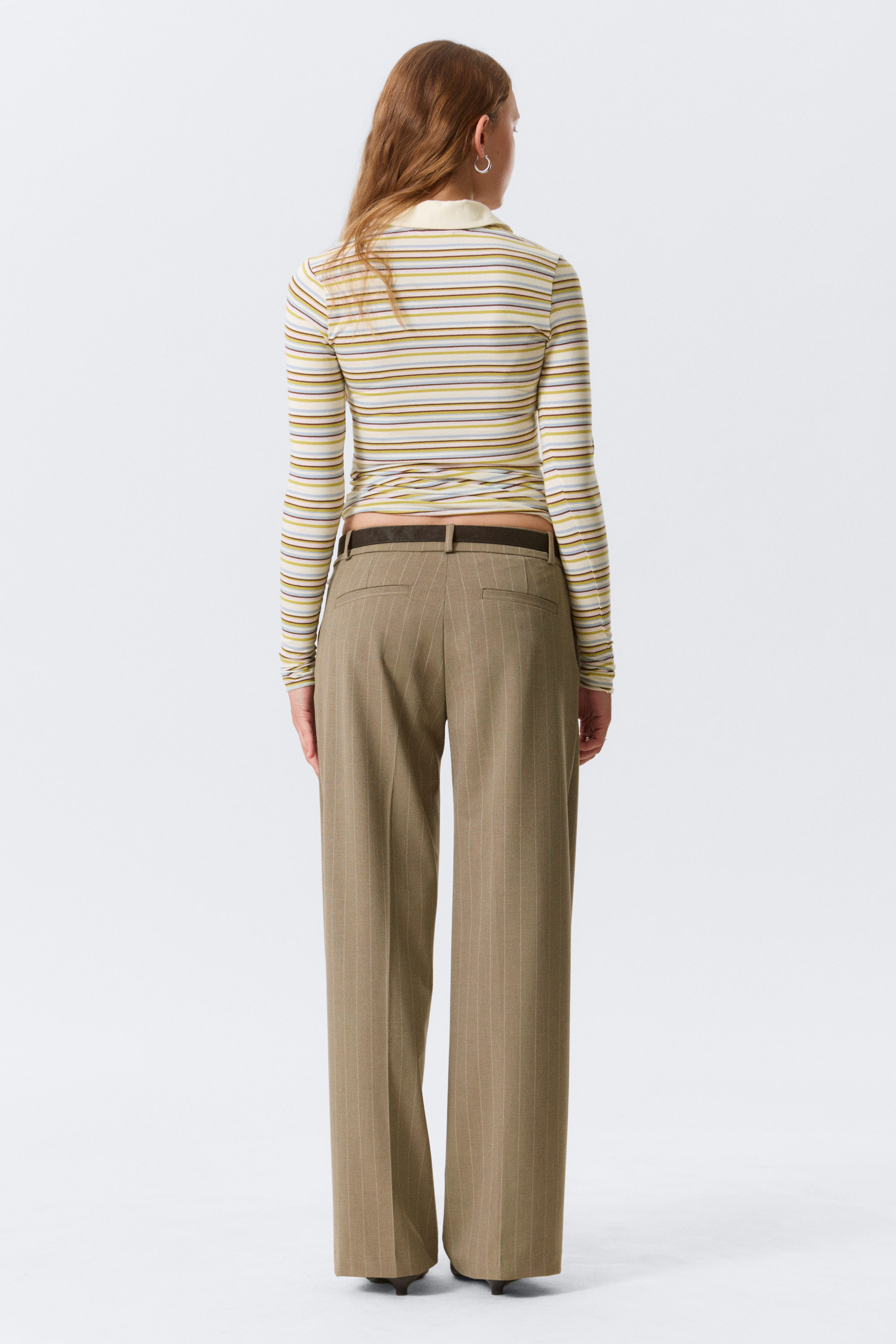 Pinstriped Mole - Low Rise Suiting Trousers - 3