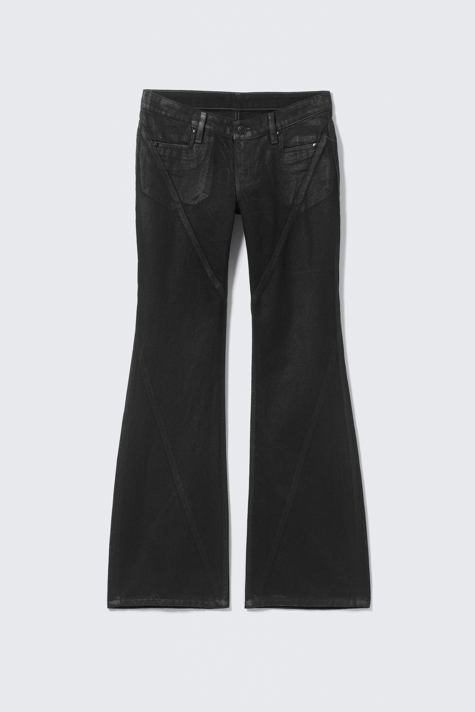 Nova Low Waist Slim Bootcut Leg Jeans - Black Coating - Svart - 2