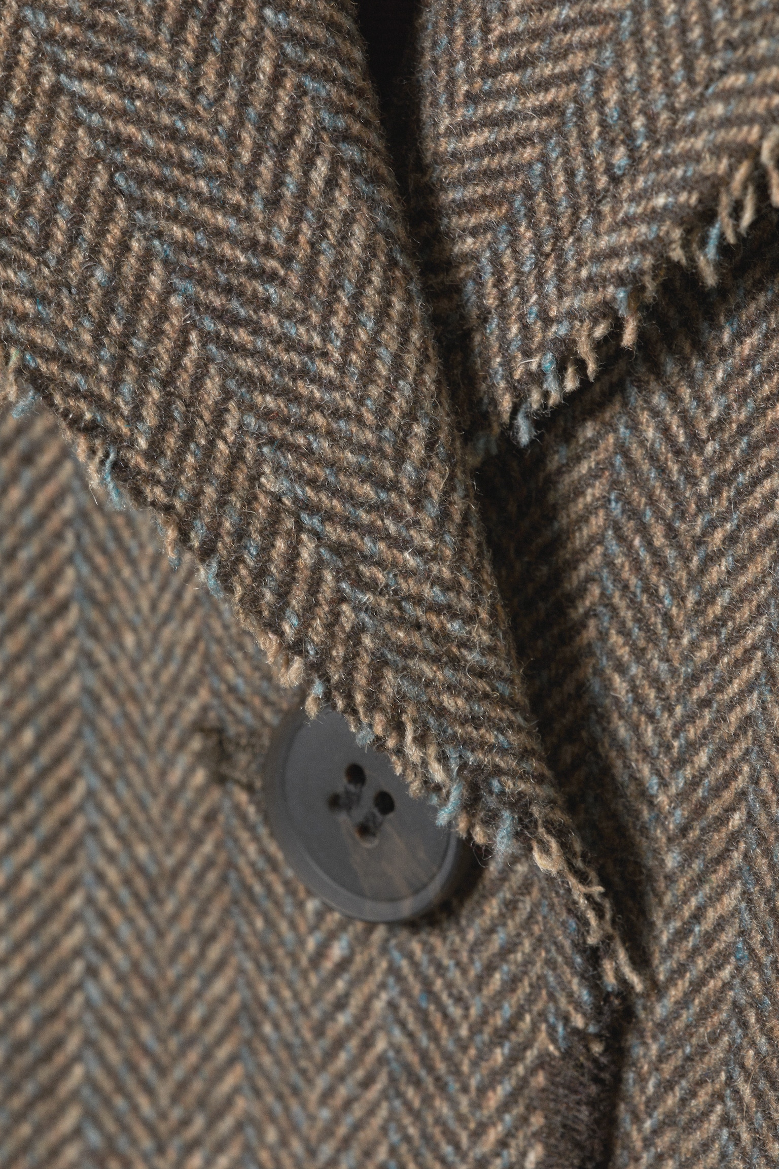 Blazer en laine mélangée à chevrons coupe ample - Chevron taupe foncé - 4