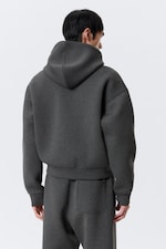 Dark Grey Melange - Simon Scuba Zip Hoodie - 3