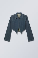 Blue Rinse - Main Denim Split Front Zip Shirt - 0