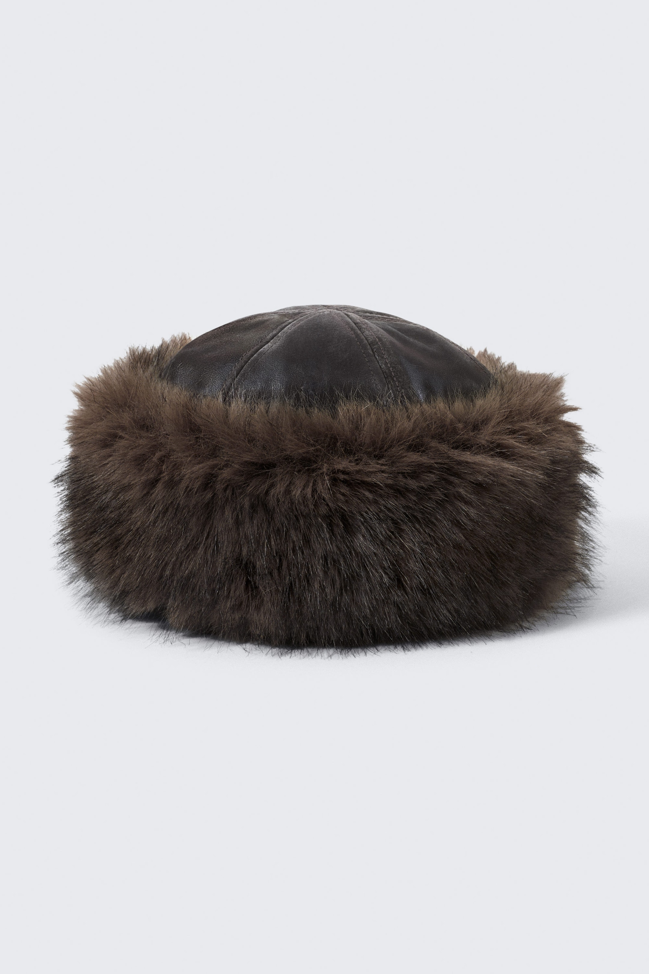 Brown - Faux Fur Hat - 2