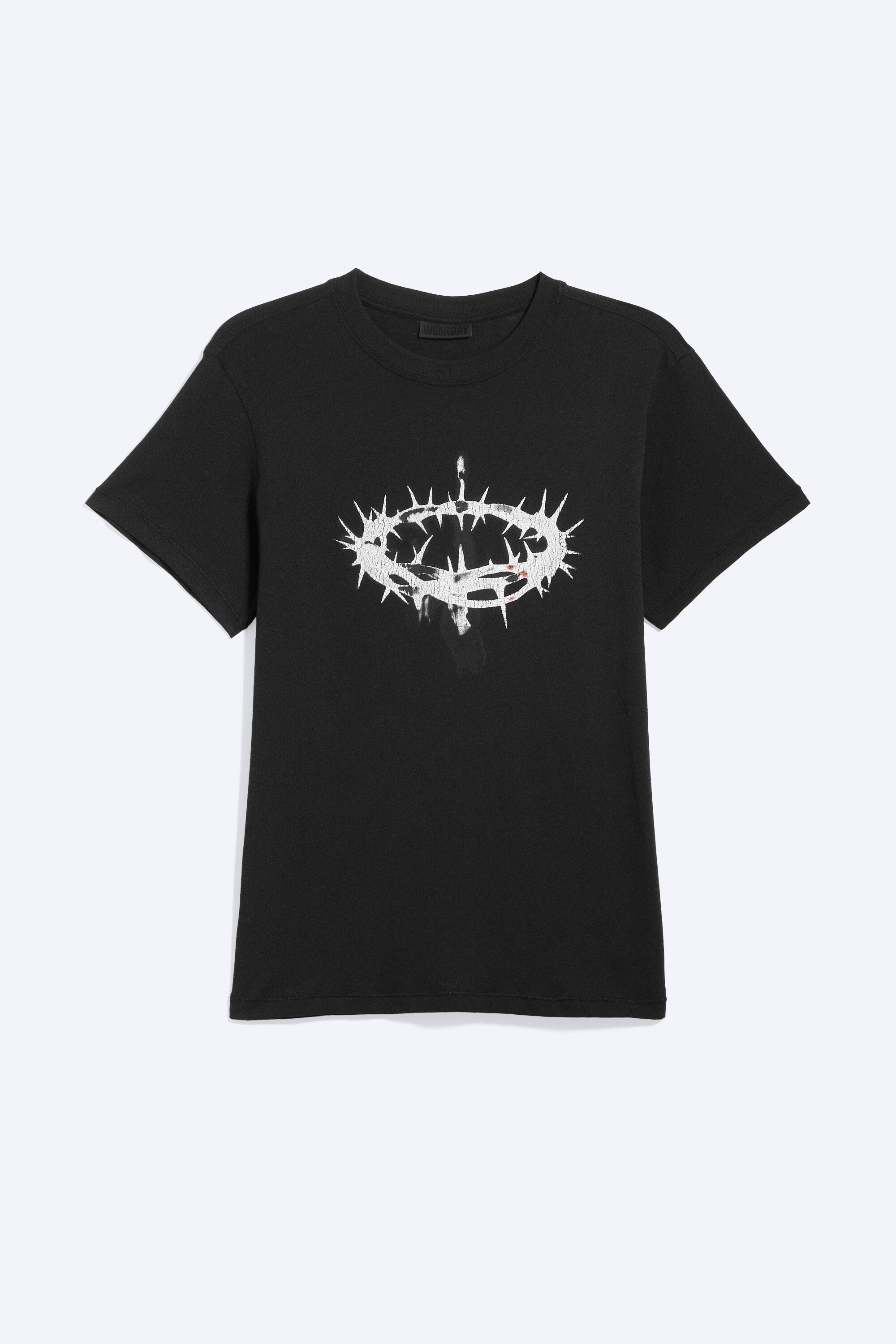 short-sleeved printed t-shirt - Black - Thorn Crown | Weekday WW