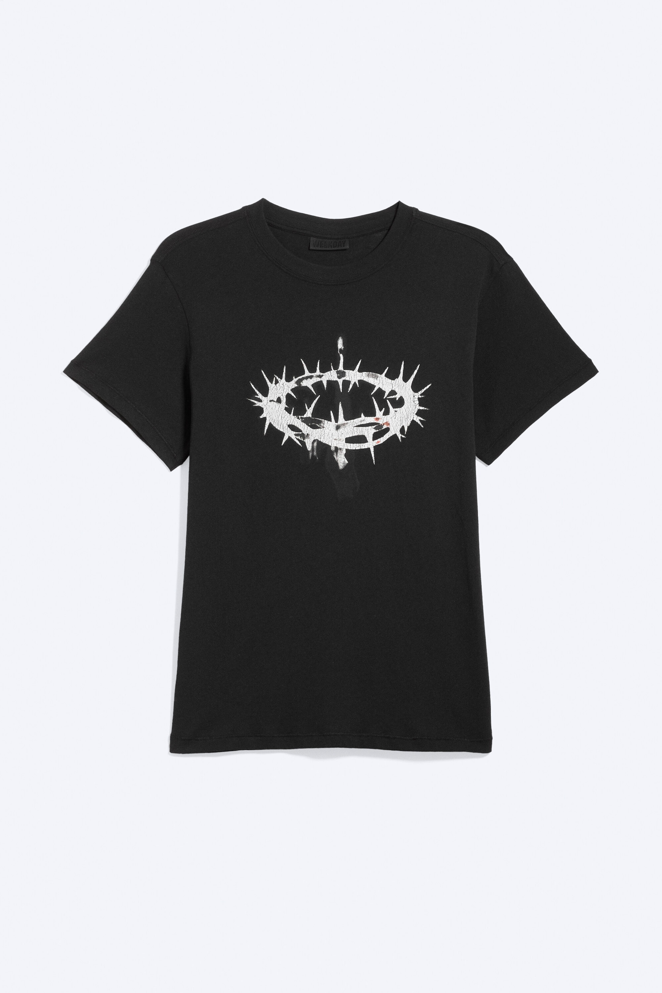 Noir - Couronne d'épines - T-shirt imprimé à manches courtes - 3