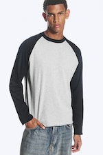 Grau meliert/Schwarz - RAGLAN-LONGSLEEVE - 0