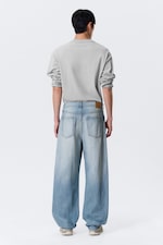 Kimberley Blue - Light Blue - Galaxy Mid Rise Loose Straight Leg Unisex Jeans - 4