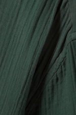 Dark Green - Oversized Structured Short Sleeve Shirt - 1