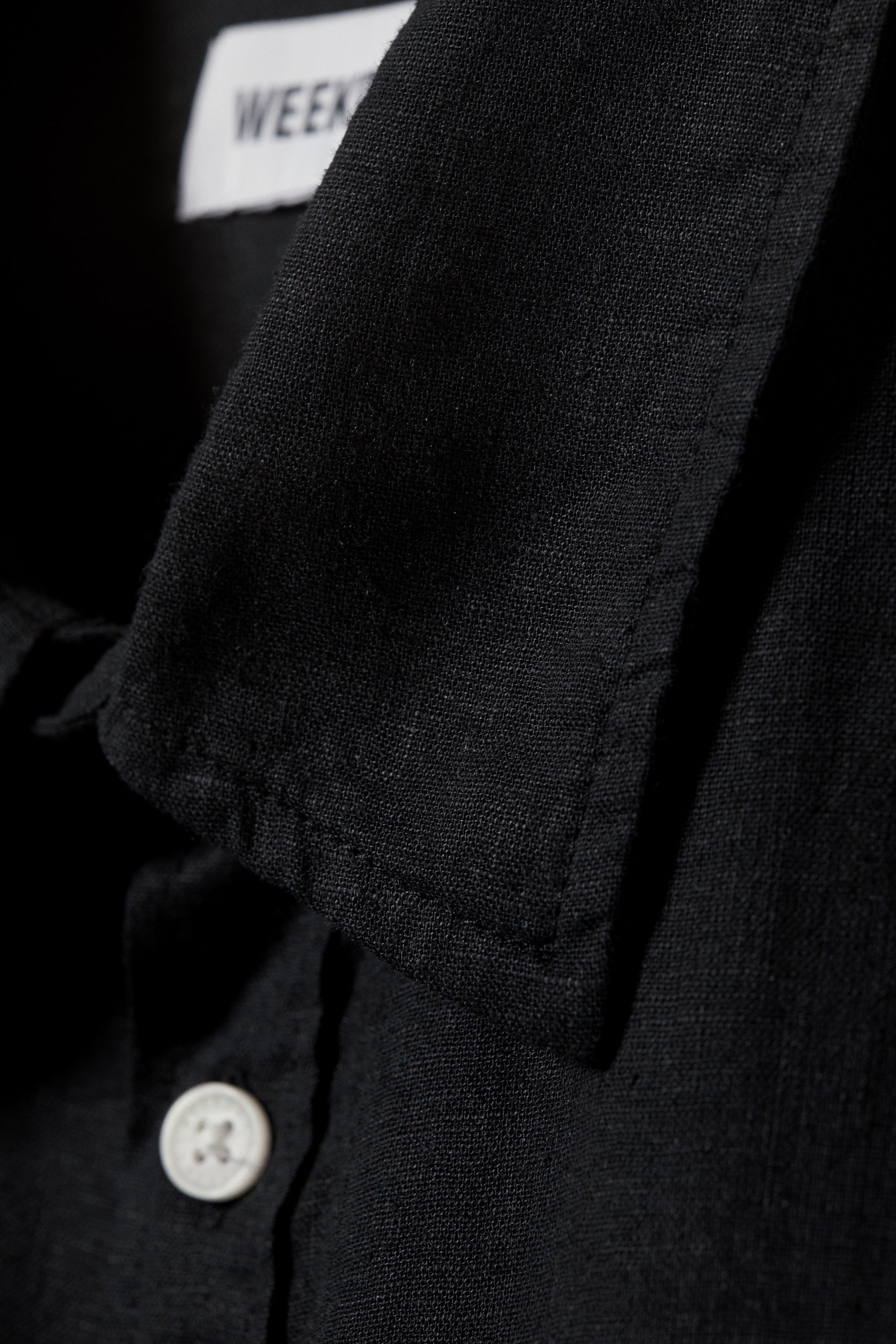 Black - Oversized Linen Shirt - 1