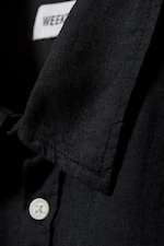 Black - Oversized Linen Shirt - 1