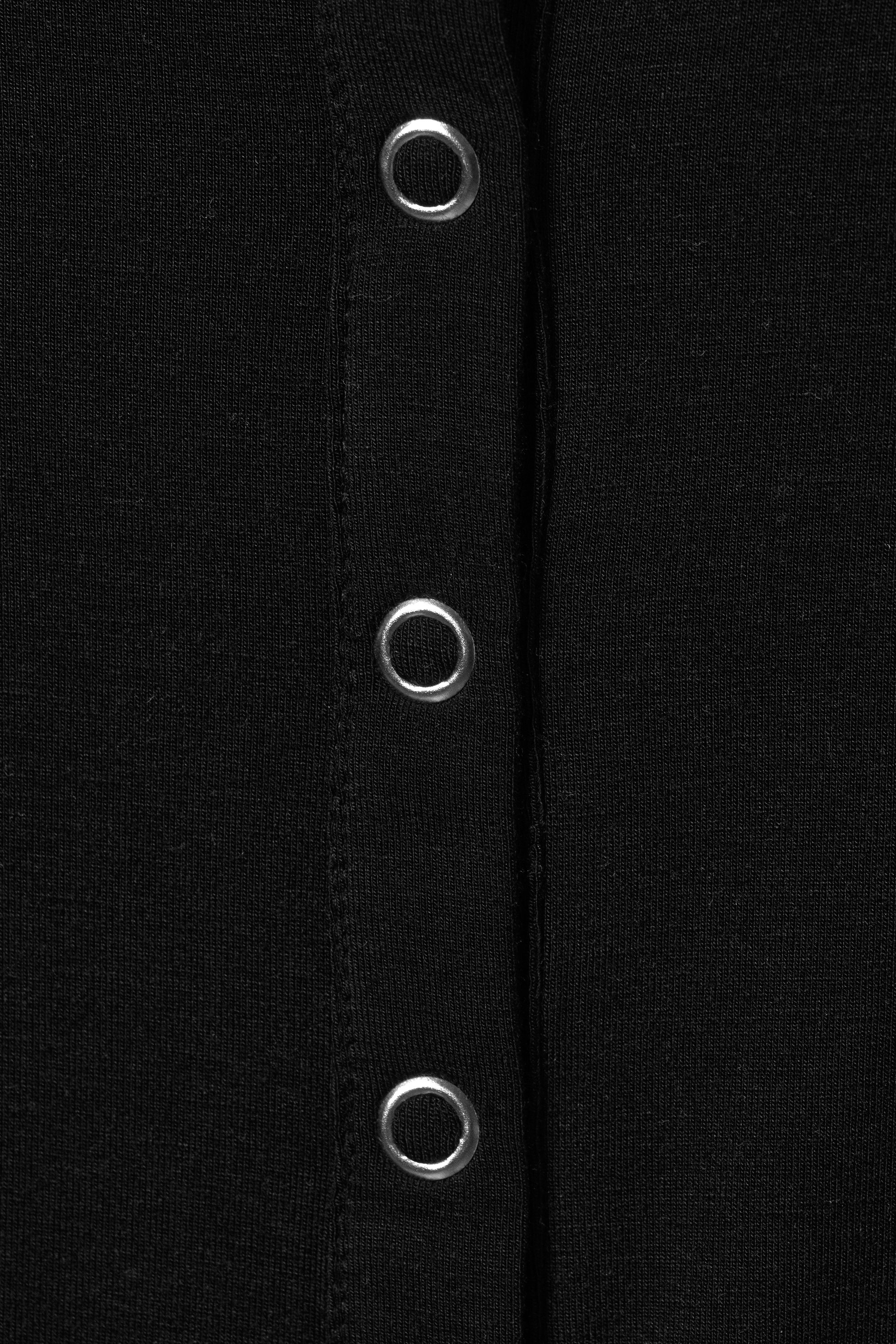 Black - Fitted Long-Sleeved Henley Top - 2