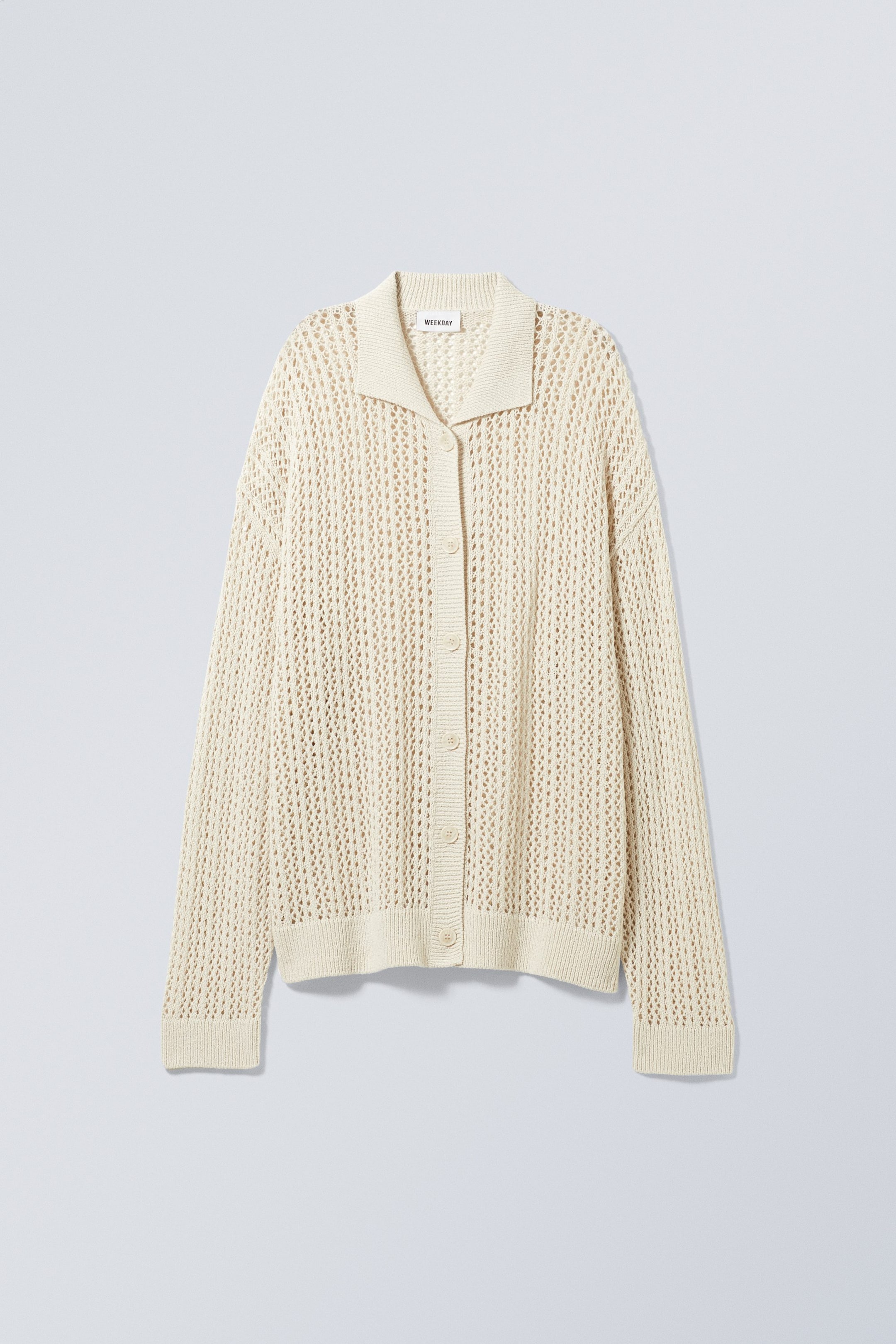 Dusty Light Mole - Loose Crochet Cardigan - 0