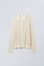 Dusty Light Mole - Loose Crochet Cardigan - 0