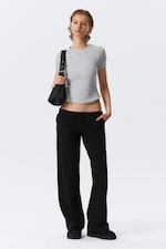 Black - Low Rise Terry Sweatpants - 0