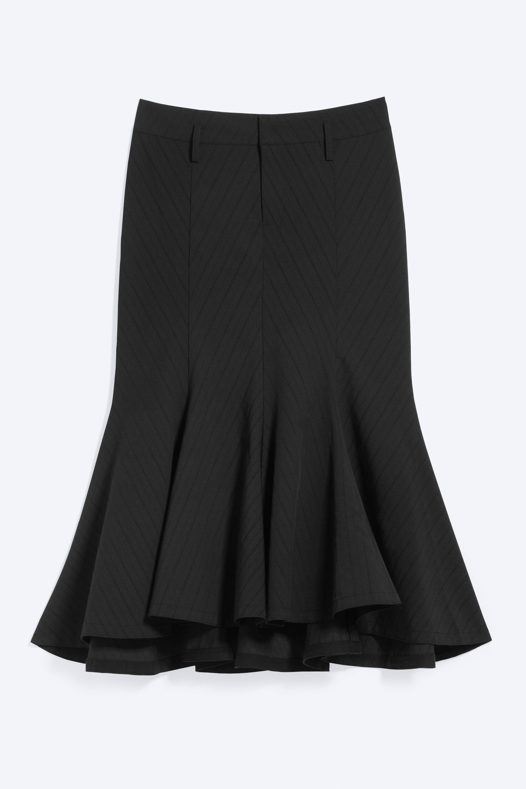 Black - Frayed cotton midi skirt - 2