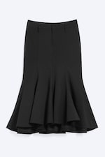 Black - Frayed cotton midi skirt - 3