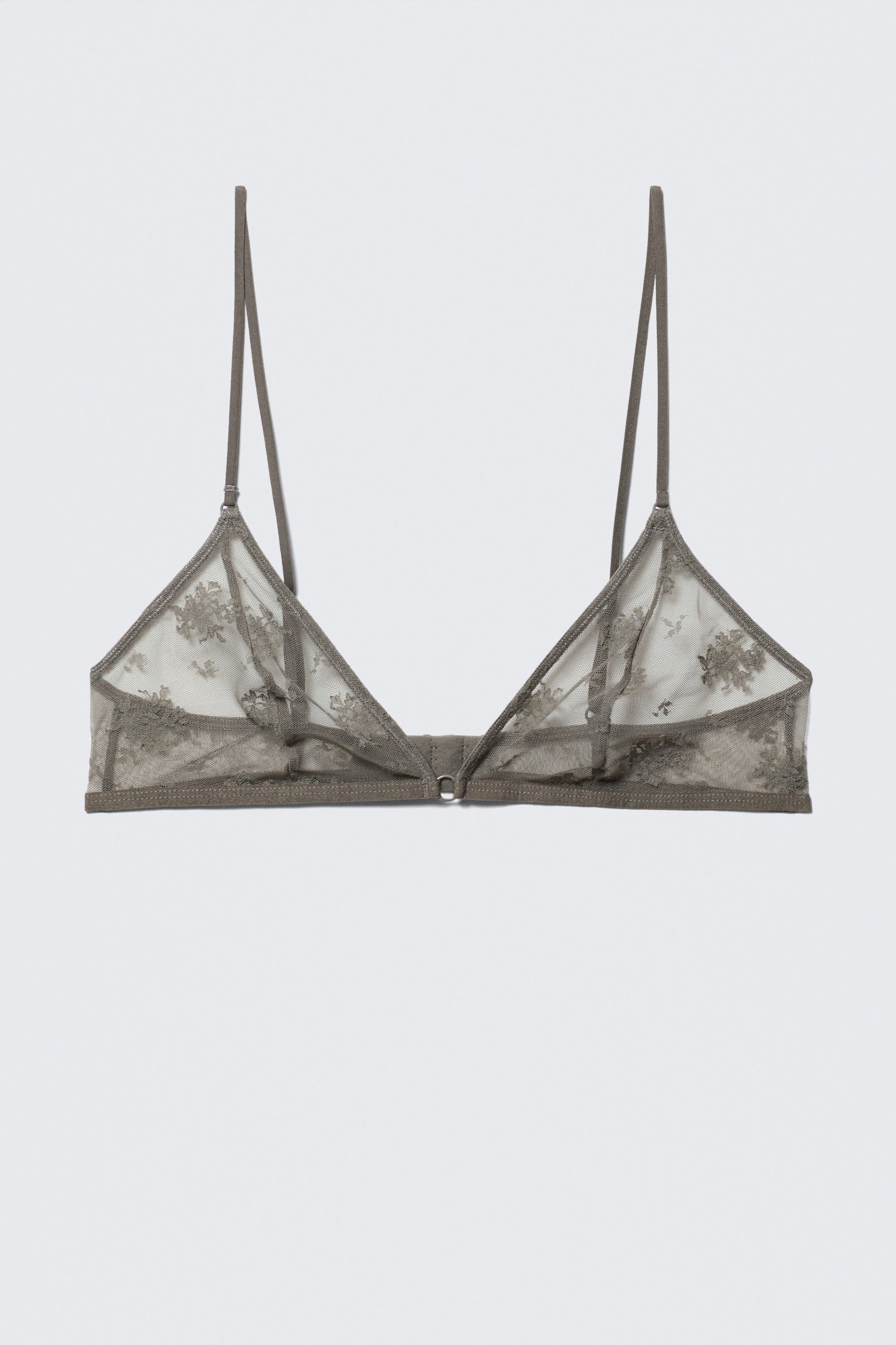 Dusty Grey - Lace Triangle Soft Bra - 3