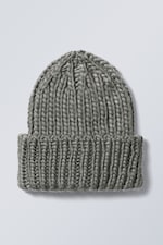 Grey - Lexi Chunky Knit Beanie - 0
