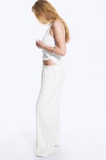 Weiß - Lockere Lyocell-Hose mit mittelhohem Bund - 2