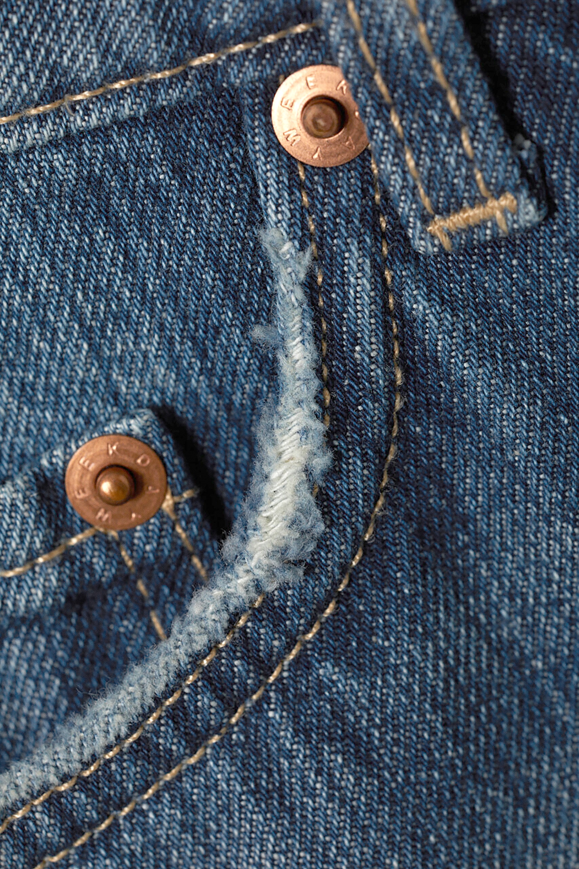 ample low rise loose wide leg jeans - Mine Blue - Medium Blue