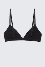 Black - Soft Triangle Cotton Bra - 1