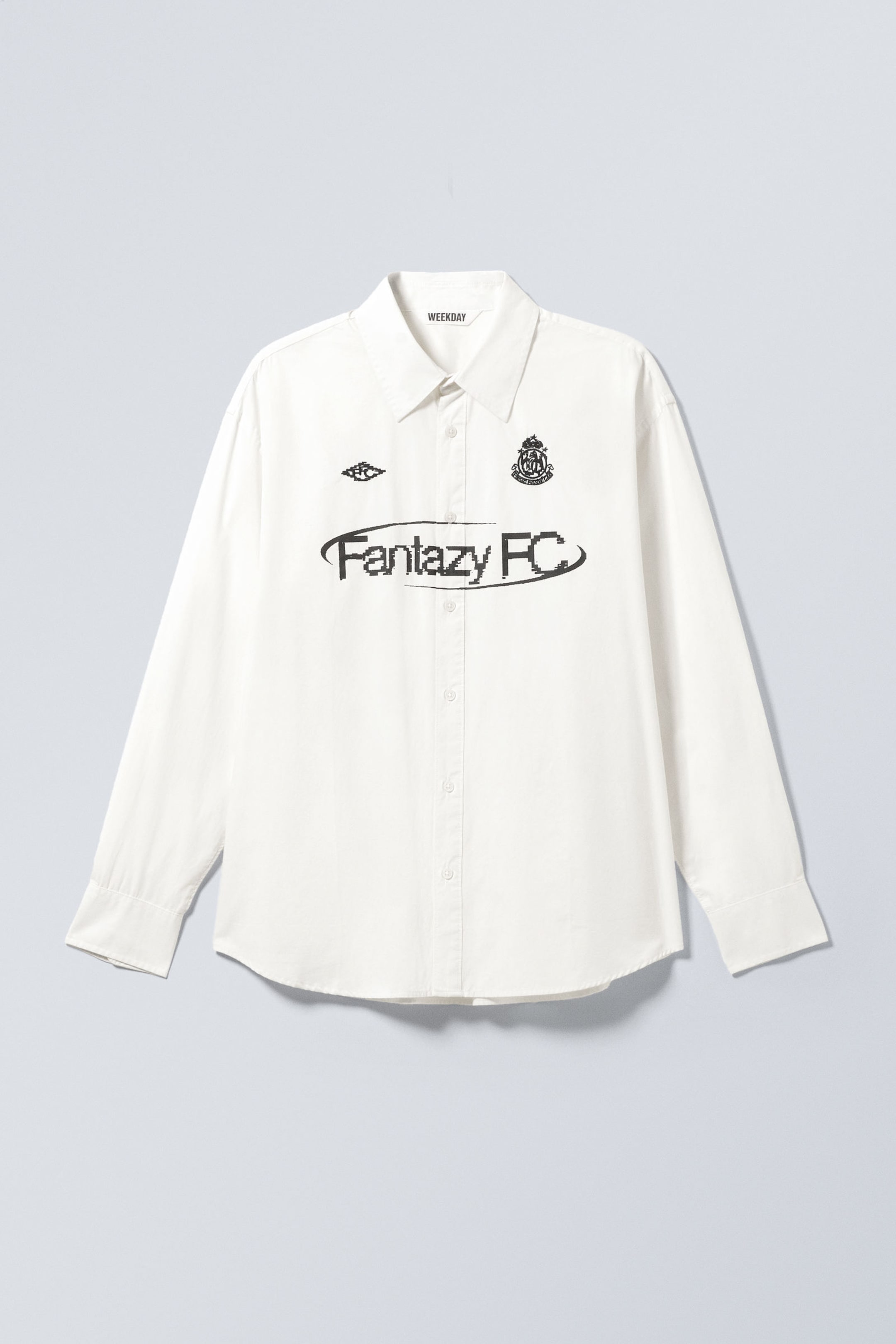 White - Fantazy FC - Oversized Graphic Cotton Shirt - 1