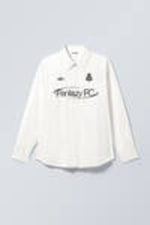 Wit - Fantazy FC - Oversized katoenen overhemd met print - 0