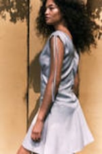 Light Grey - V-neck Sleeveless Strap Mini Dress - 2