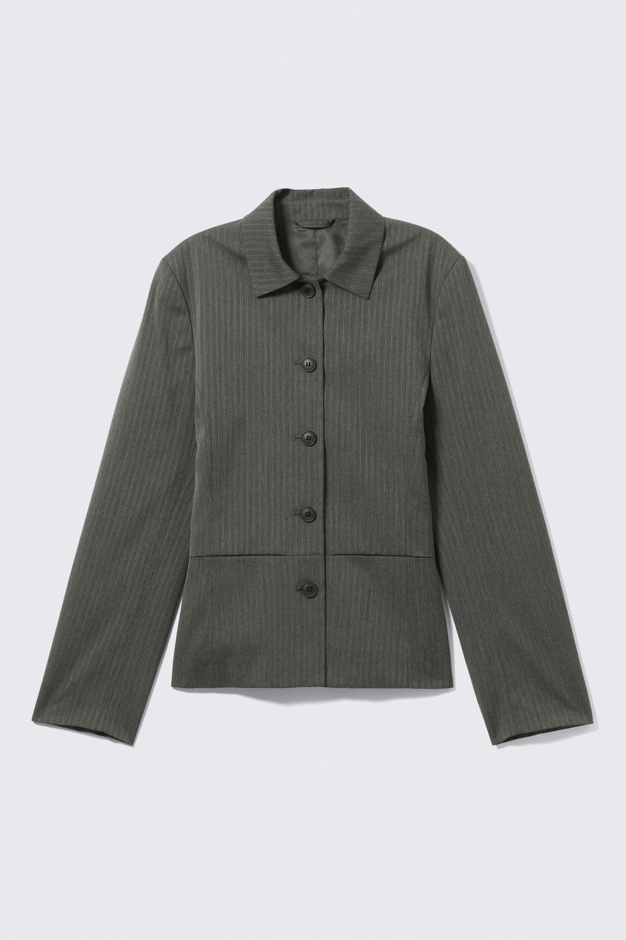 lean buttoned jacket - Dark Grey Herringbone | Weekday EU