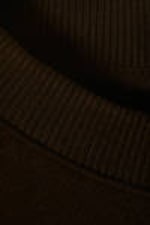 Dark Brown - Long-Sleeved Oversized Sweatshirt - 1
